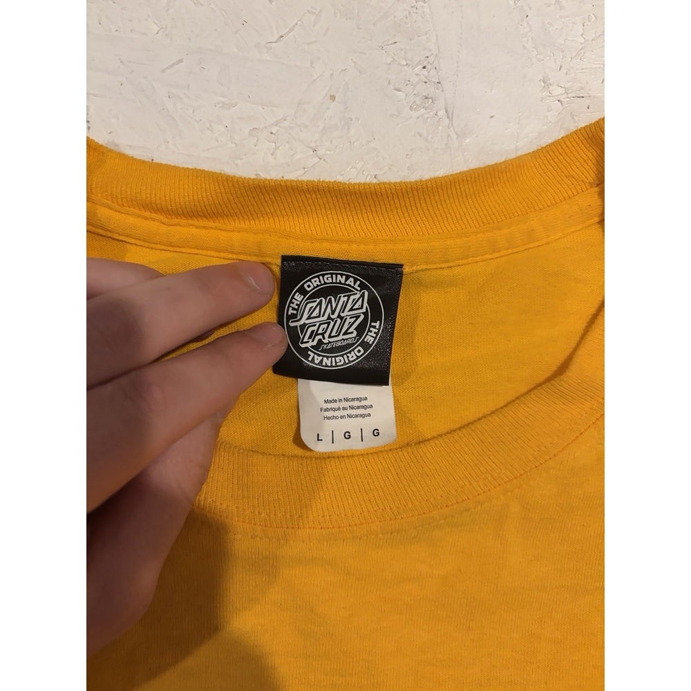 Santa Cruz Skateboards Long Sleeve Shirt Mens Large Yellow Red Skater - Picture 6 of 10
